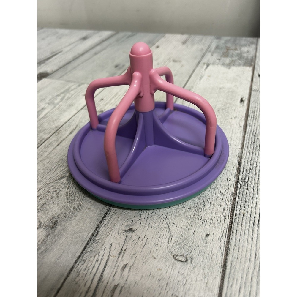 Fisher Price Loving Family Dollhouse Rare Pink Turquoise & Purple Merry Go Round